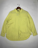 Preloved Premium Button Down Shirt by Marks & Spencer, Yellow Viscose for Women - OTS Thrift Shop Peshawar Pakistan