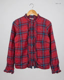 Shop Excellent Button Down Shirt by Papaya | Preloved Branded Clothes | Red & Blue Viscose | Womens | OTS Thrift Store Karachi Pakistan