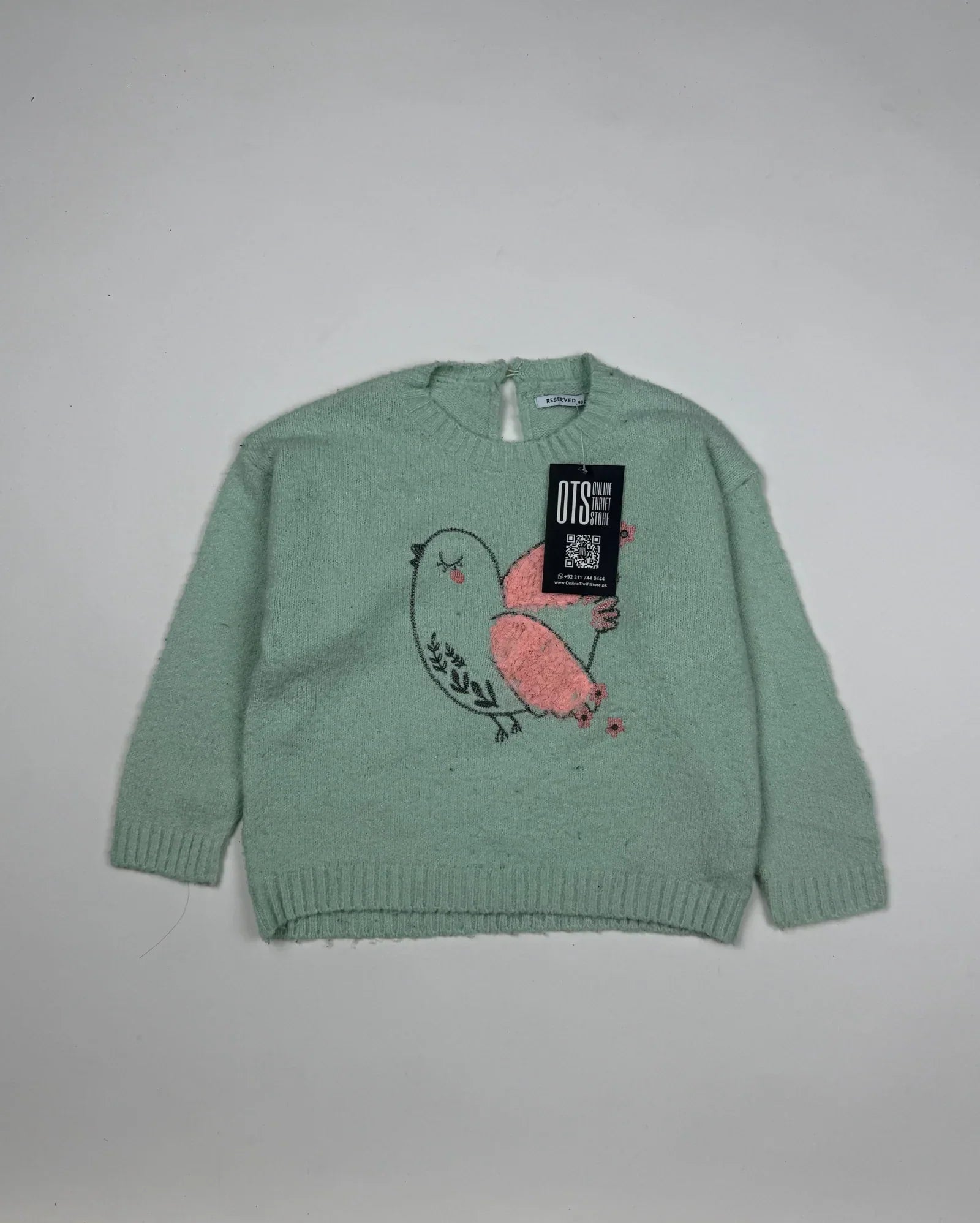 Preloved Excellent Girls Sweaters by reserved, Aquamarine Polyester for Girls - OTS Thrift Shop Islamabad Pakistan