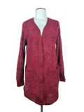 UK Imported secondhand Winter Long Cardigans - Zenana brand, Maroon Polyester, Premium condition, for Women - Online Thrift Store Peshawar Pakistan