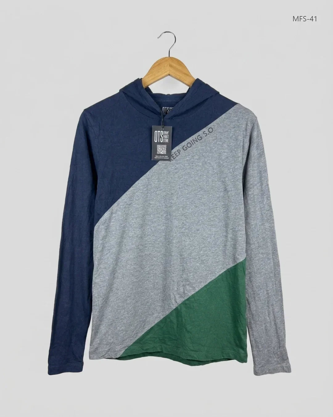 Premium Condition Men's Full Sleeves T-Shirt | Preloved Oliver Spencer | Blue Cotton | Thrift Shop for Men Islamabad Pakistan | OTS