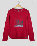 Premium Condition Men's Full Sleeves T-Shirt | Preloved TERRE | Red Cotton | Thrift Shop for Men Peshawar Pakistan | OTS
