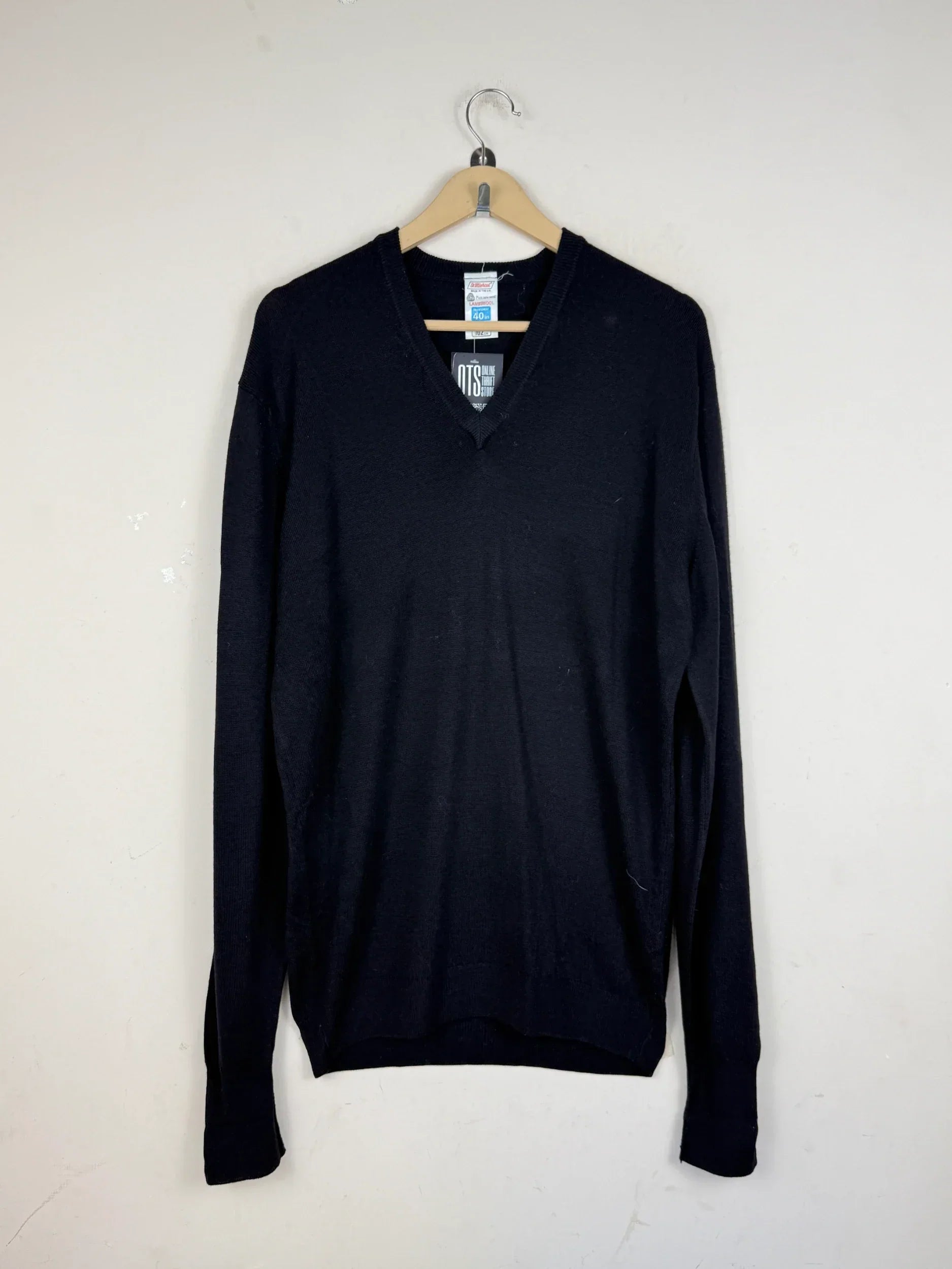 Shop Premium Men's Jumpers & Sweaters by ST michael | Preloved Branded Clothes | Black lambs wool | Men | OTS Thrift Store Peshawar Pakistan