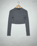 UK Imported secondhand Summer Crop Tops - Shein brand, Grey Polyester, Premium condition, for Womens - Online Thrift Store Islamabad Pakistan