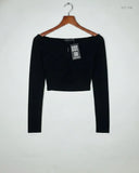 Premium Plus Condition Summer Crop Tops | Preloved PRETTYLITTLETHING | Black Polyester | Thrift Shop for Womens Peshawar Pakistan | OTS