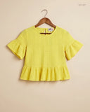 UK Imported secondhand Summer Crop Tops - River Island brand, Yellow Polyester, Premium condition, for Womens - Online Thrift Store Karachi Pakistan