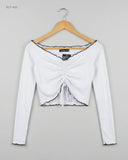 Shop Premium Summer Crop Tops by Boohoo | Preloved Branded Clothes | White Polyester | Womens | OTS Thrift Store Peshawar Pakistan