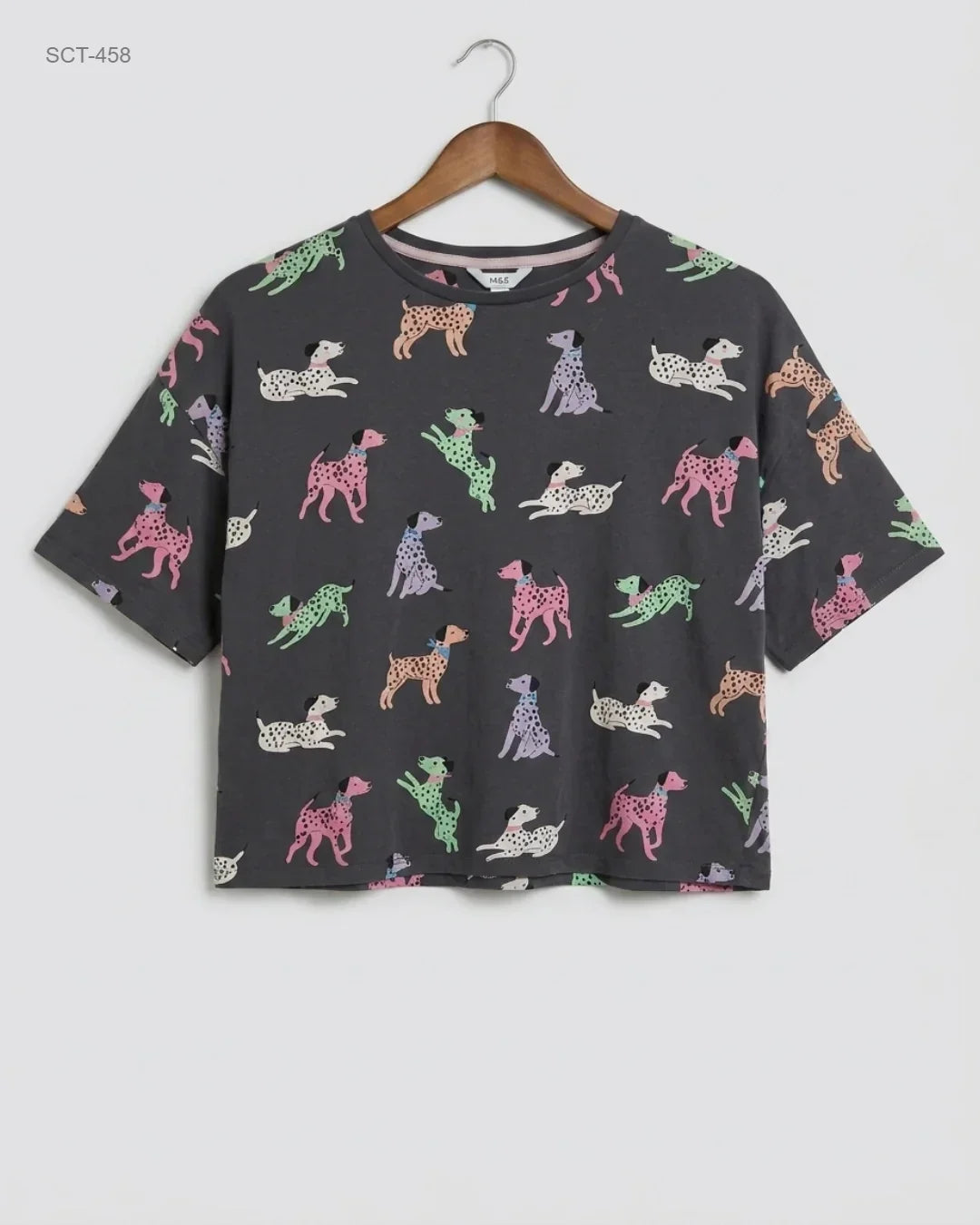 Secondhand Branded Summer Crop Tops by Marks & Spencer, Grey Cotton fabric, Premium condition, for Womens - Online Thrift Shop Karachi Pakistan