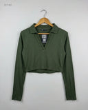 UK Imported secondhand Summer Crop Tops - Zara brand, Green Cotton, Premium condition, for Womens - Online Thrift Store Peshawar Pakistan