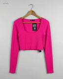 Preloved Premium Summer Crop Tops by DUNNES, Pink Polyester for Womens - OTS Thrift Shop Lahore Pakistan