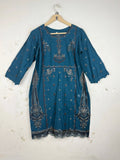 Secondhand Branded Summer Kurti by Unknown, Green LAWN fabric, Premium condition, for Womens - Online Thrift Shop Karachi Pakistan