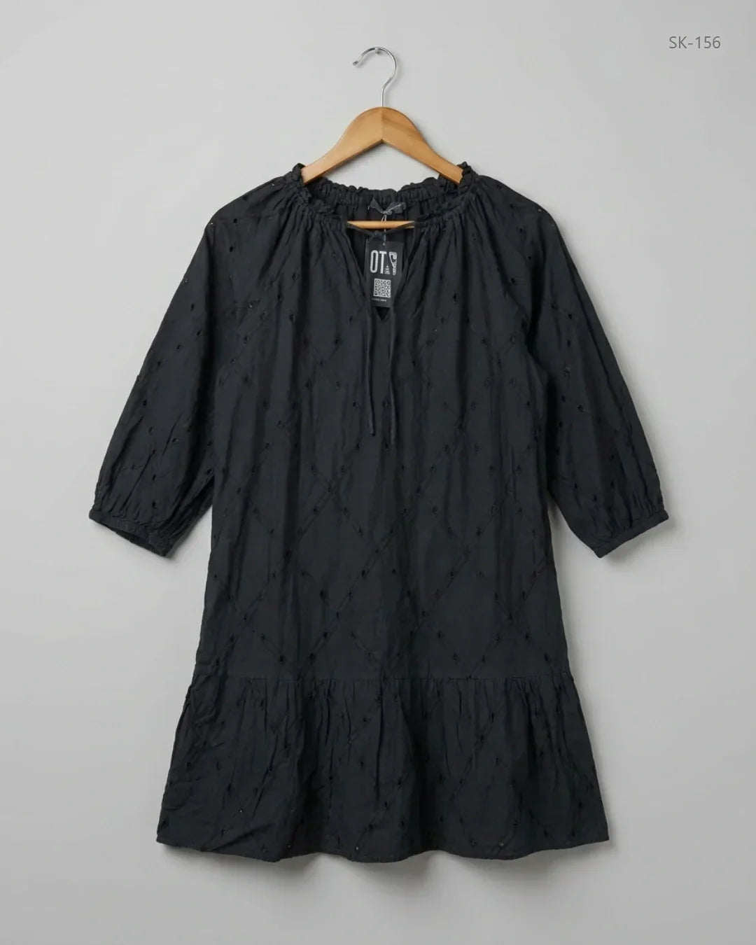 Preloved Premium Summer Kurti by Primark, Black Cotton for Womens - OTS Thrift Shop Lahore Pakistan