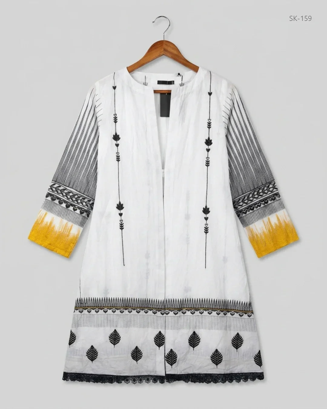 Excellent Condition Summer Kurti | Preloved ZARA SHAHZAMAL | Black & White Lawn | Thrift Shop for Womens Peshawar Pakistan | OTS