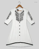 Shop Excellent Summer Kurti by CUT LABEL | Preloved Branded Clothes | Black & White Lawn | Womens | OTS Thrift Store Peshawar Pakistan