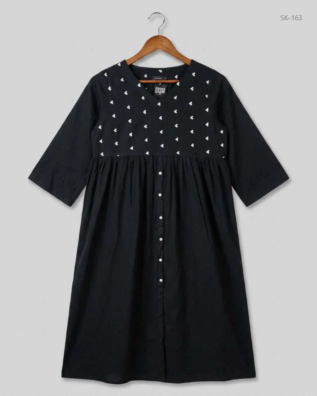 UK Imported secondhand Summer Kurti - CHENONE brand, Black Cotton, Premium condition, for Womens - Online Thrift Store Islamabad Pakistan