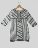 Preloved Premium Summer Kurti by RUPALI, Black & White LAWN for Womens - OTS Thrift Shop Islamabad Pakistan