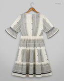 Shop Premium Condition Black & White Khadar Summer Kurti by F&F for Womens at OTS - Online Thrift Store Pakistan (SK-192)