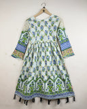 Preloved Summer Kurti by Posh in Beige Lawn for - Premium Condition | OTS Pakistan (SK-23)