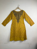 Secondhand Branded Summer Kurti by ALLYS, Mustered Lawn fabric, Premium condition, for Women - Online Thrift Shop Karachi Pakistan