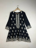 Excellent Condition Summer Kurti | Preloved Dars fabricon | Black khaddar | Thrift Shop for Women Islamabad Pakistan | OTS