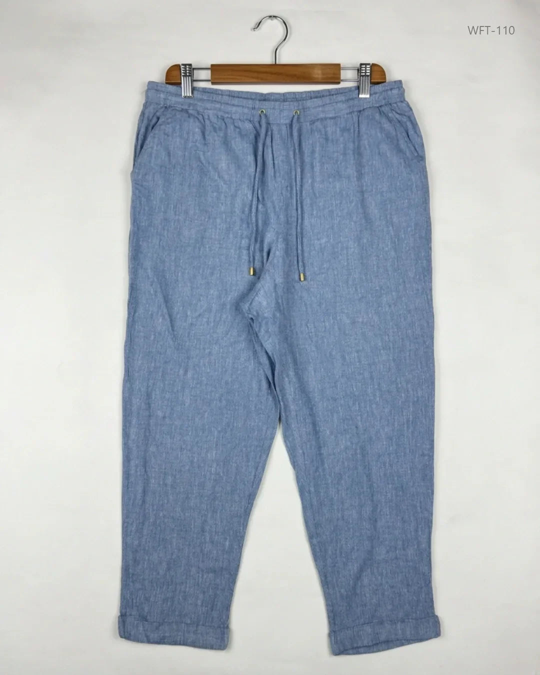 UK Imported secondhand Women Flapper Trouser - ELLEN TRACY brand, Blue Cotton, Premium condition, for - Online Thrift Store Lahore Pakistan