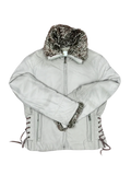 Preloved Premium Bomber & Puffer Jackets by Ming, Beige Polyester for Women - OTS Thrift Shop Islamabad Pakistan