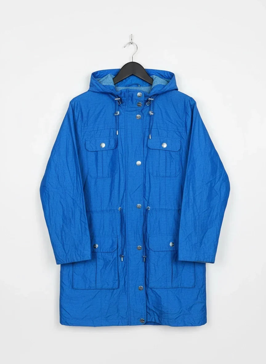 UK Imported secondhand Bomber & Puffer Jackets - Per Una brand, Blue Cotton, Premium condition, for Women - Online Thrift Store Peshawar Pakistan