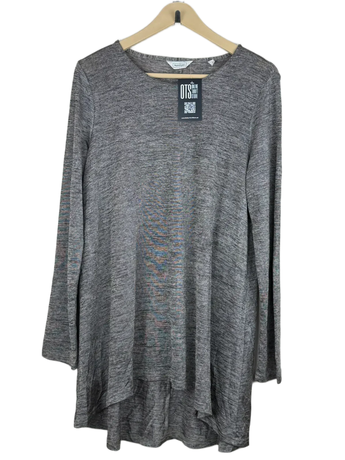 Secondhand Branded Winter Knitted Tops by Nightingales, Brown Polyester fabric, Excellent condition, for Women - Online Thrift Shop Islamabad Pakistan