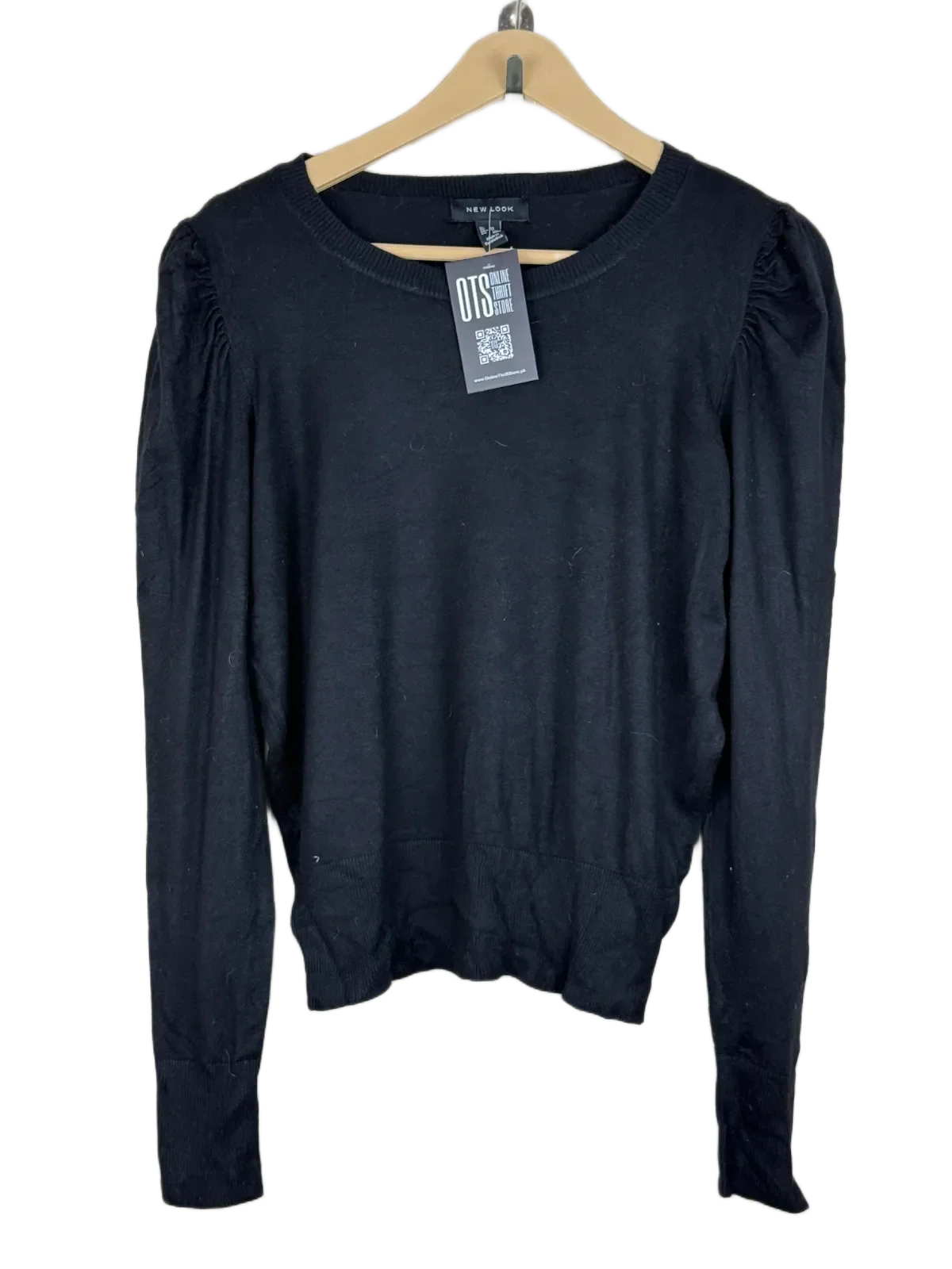 UK Imported secondhand Winter Knitted Tops - New Look brand, Black Viscose, Premium Plus condition, for Women - Online Thrift Store Lahore Pakistan