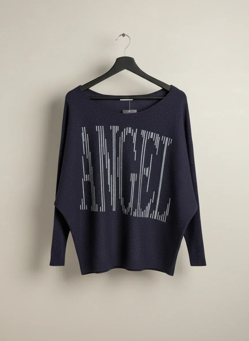 Preloved Premium Winter Knitted Tops by MOEWY, DarkBlue VISCOSE for Women - OTS Thrift Shop Islamabad Pakistan