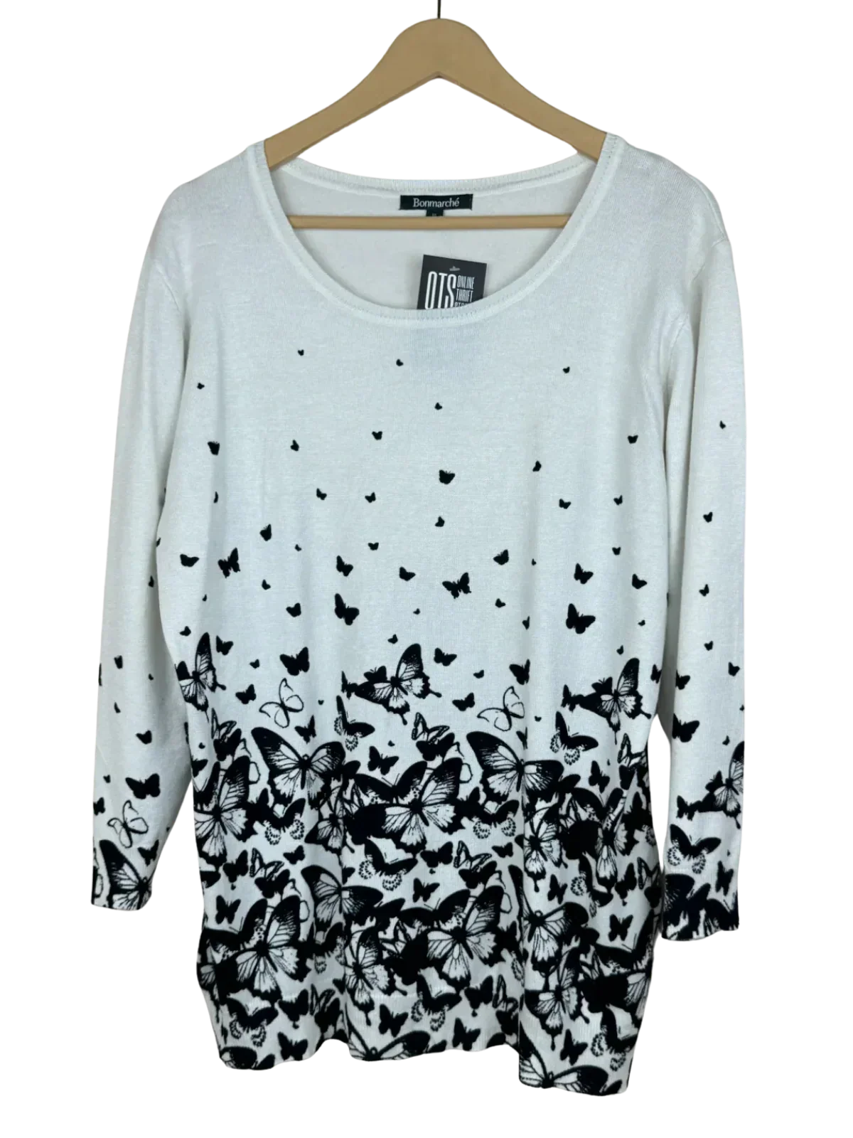 Premium Plus Condition Winter Knitted Tops | Preloved Bonmarché | White Viscose | Thrift Shop for Women Karachi Pakistan | OTS