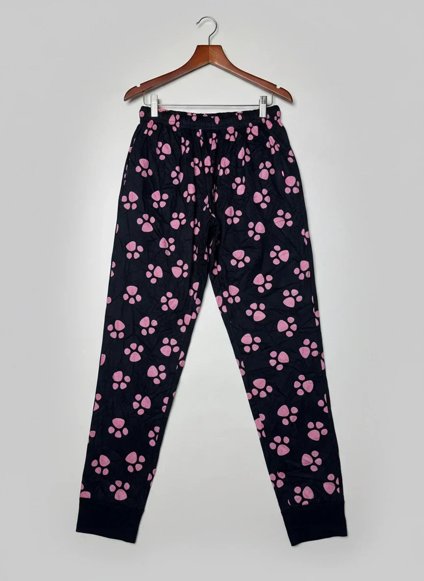 Preloved Premium Womens Summer Trousers by Cut Label, BLACK AND PINK Polyester for Womens - OTS Thrift Shop Peshawar Pakistan