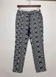Womens Summer Trousers | Cut Label | Preloved Branded | WHITE AND NAVY BLUE Cotton | Excellent | OTS Thrift Store Karachi Pakistan