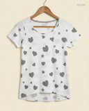 Secondhand Branded Womens Tshirts by gina, White Cotton fabric, Premium condition, for Womens - Online Thrift Shop Karachi Pakistan