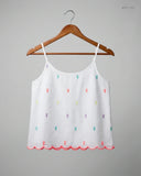 Womens Tank Top | F&F | Preloved Branded | White Cotton | Premium | OTS Thrift Store Lahore Pakistan