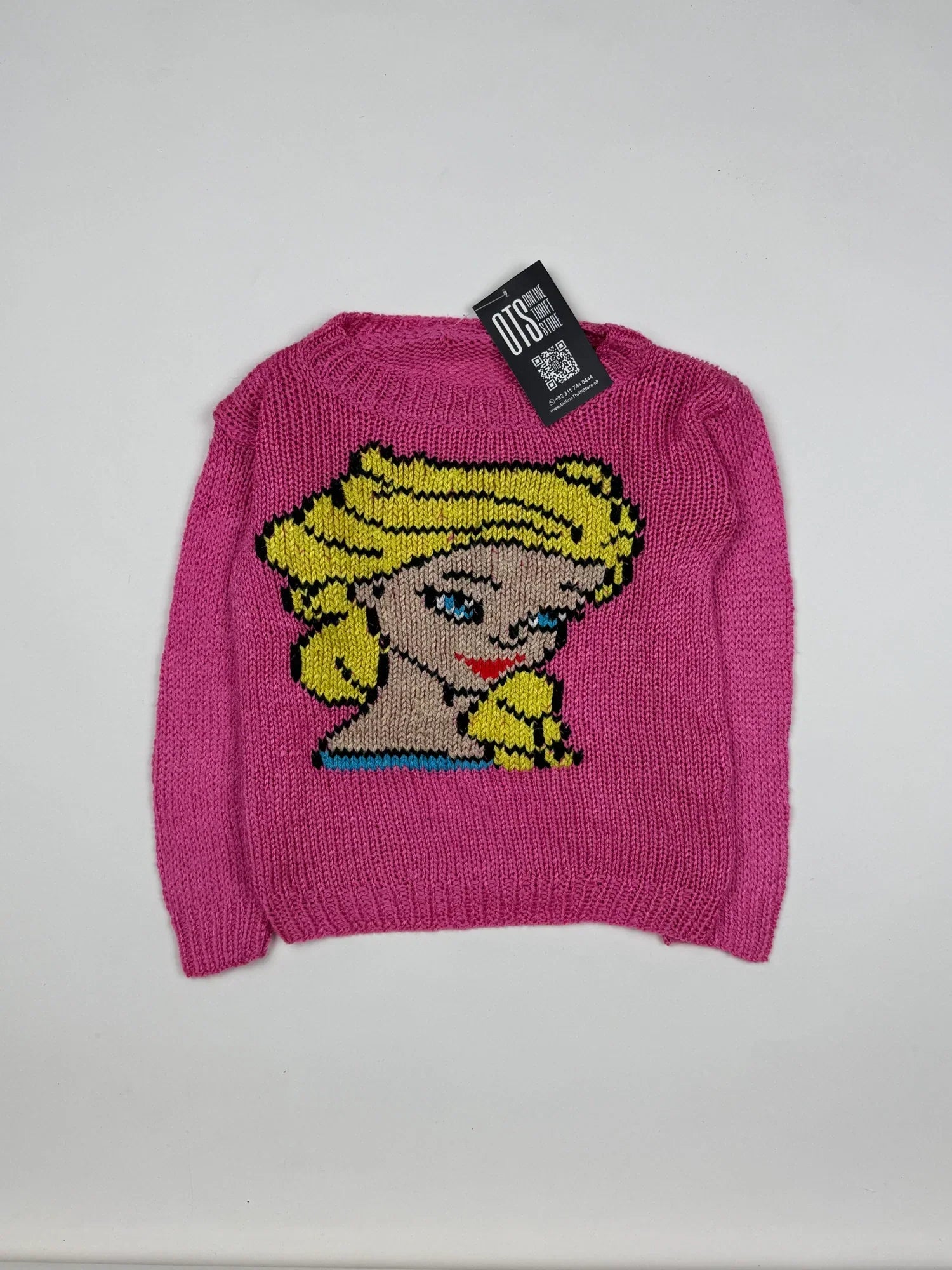 Preloved Excellent Girls Sweaters by Cut label, Pink Acrylic for Girls - OTS Thrift Shop Peshawar Pakistan