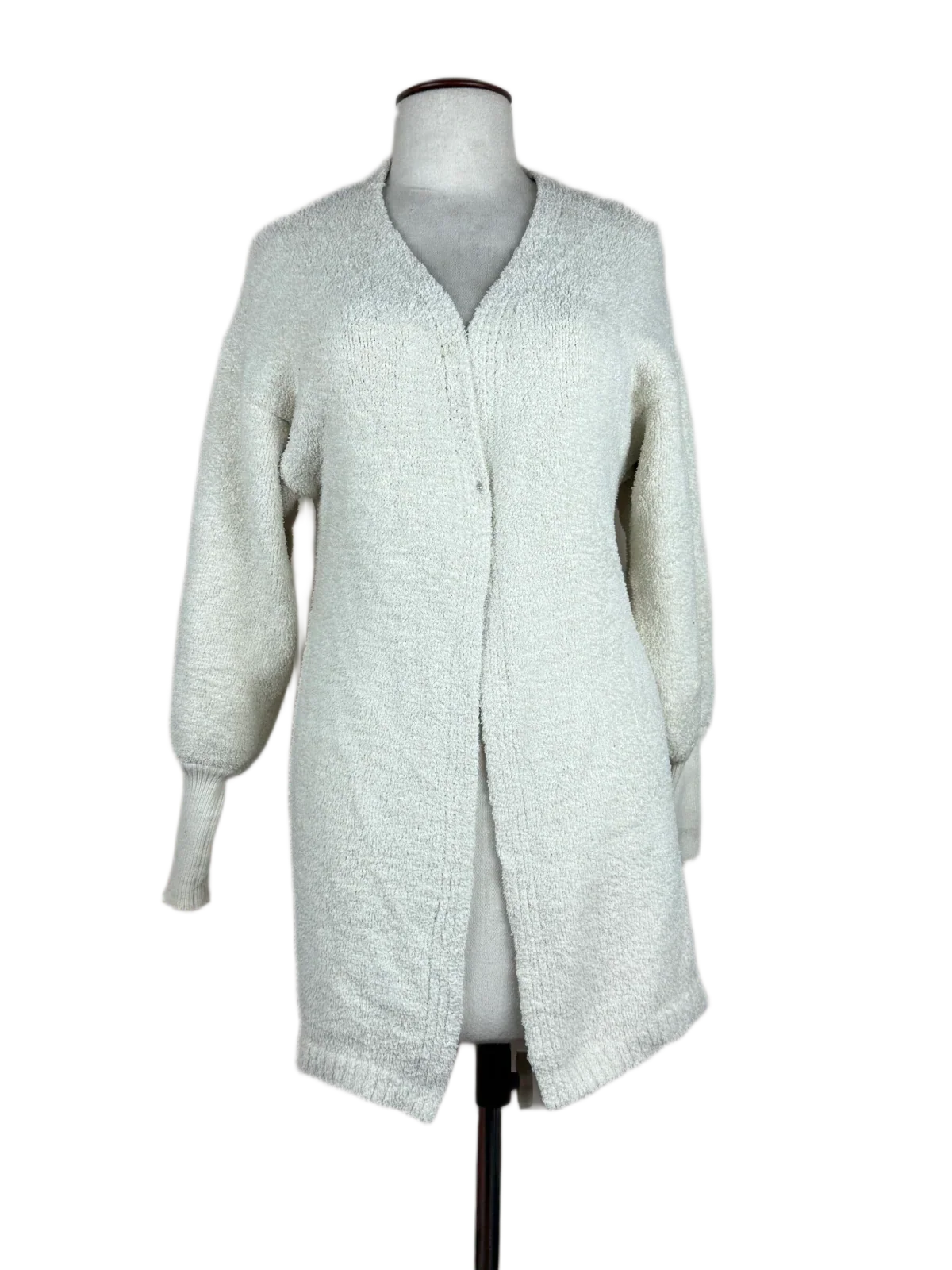 Preloved Premium Winter Long Cardigans by Fashion Nova, White Polyester for Women - OTS Thrift Shop Peshawar Pakistan