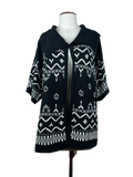 Secondhand Branded Winter Long Cardigans by Evie, Black & White Acrylic fabric, Premium condition, for Women - Online Thrift Shop Karachi Pakistan