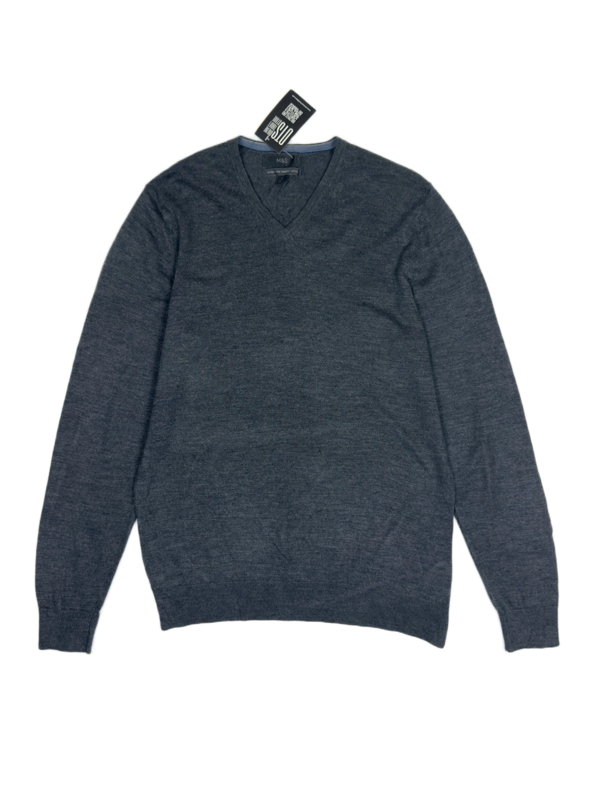 Secondhand Branded Men's Jumpers & Sweaters by Marks & Spencer, Grey Wool fabric, Good condition, for Men - Online Thrift Shop Karachi Pakistan