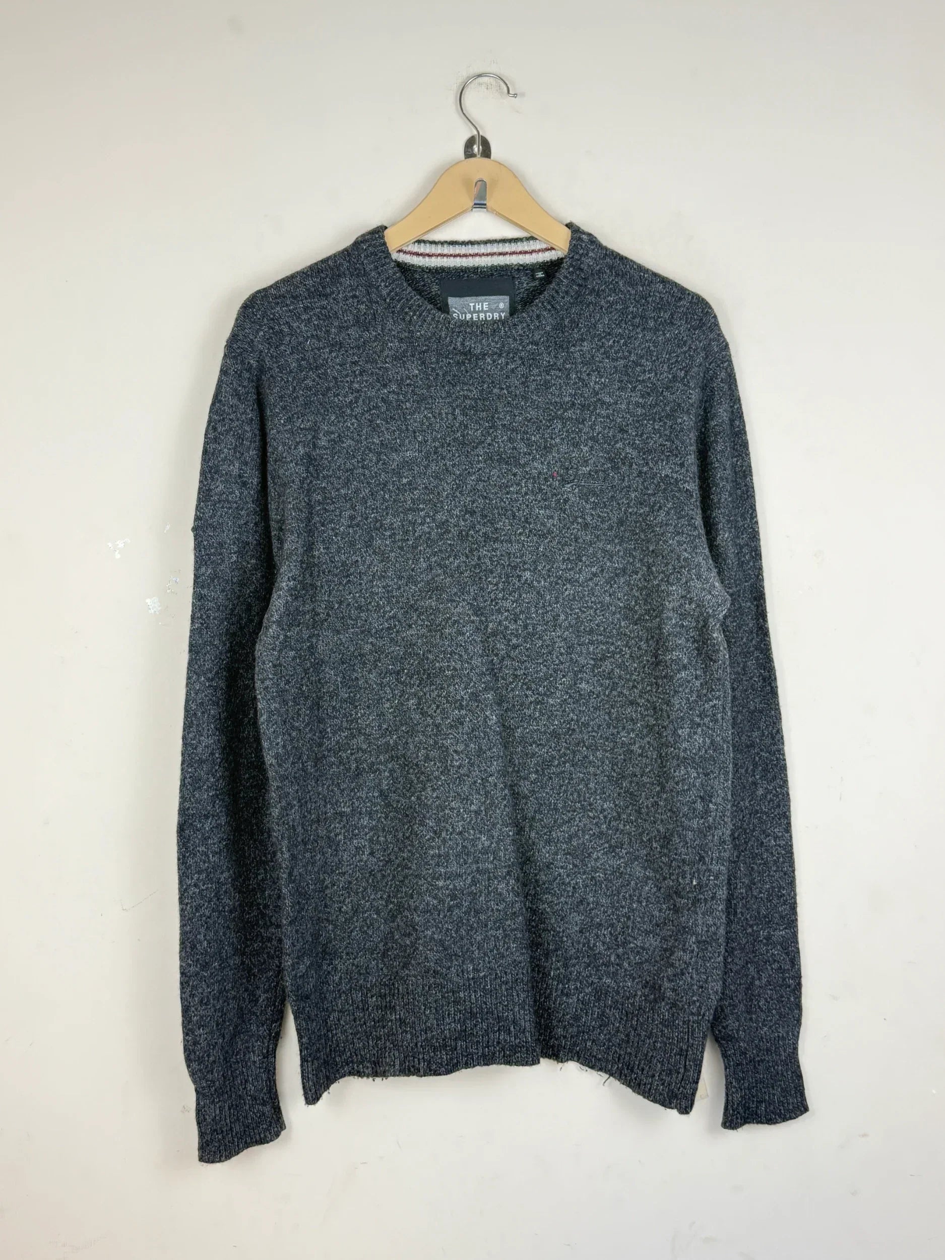Shop Premium Men's Jumpers & Sweaters by Superdry | Preloved Branded Clothes | Grey Lamps Wool | Men | OTS Thrift Store Peshawar Pakistan