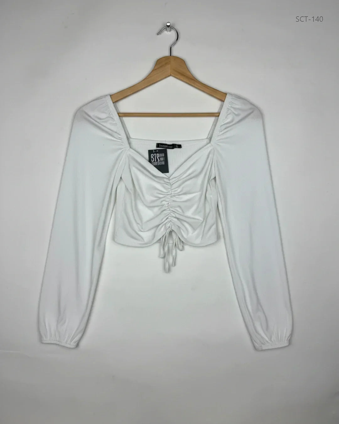 Premium Condition Summer Crop Tops | Preloved Boohoo | White Polyester | Thrift Shop for Womens Peshawar Pakistan | OTS