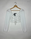 Premium Condition Summer Crop Tops | Preloved Boohoo | White Polyester | Thrift Shop for Womens Peshawar Pakistan | OTS