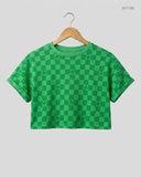 Preloved Premium Summer Crop Tops by DUNNES STORE, Green Cotton for Womens - OTS Thrift Shop Peshawar Pakistan