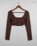 UK Imported secondhand Summer Crop Tops - Bershka brand, Brown Polyester, Premium condition, for Womens - Online Thrift Store Karachi Pakistan