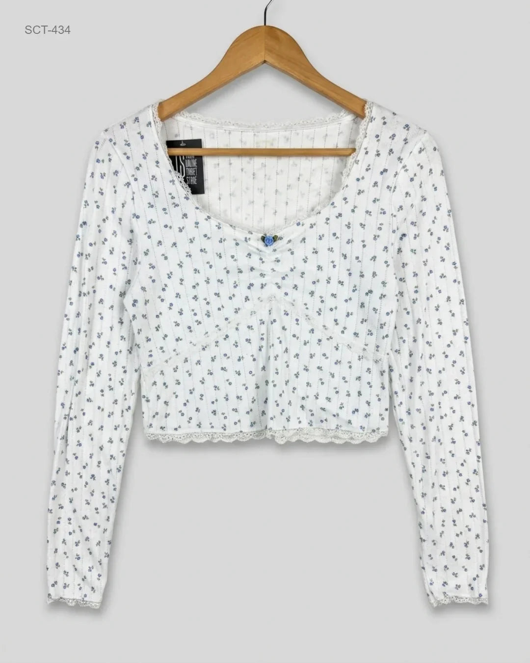 Preloved Premium Summer Crop Tops by CUT LABEL, White Cotton for Womens - OTS Thrift Shop Karachi Pakistan