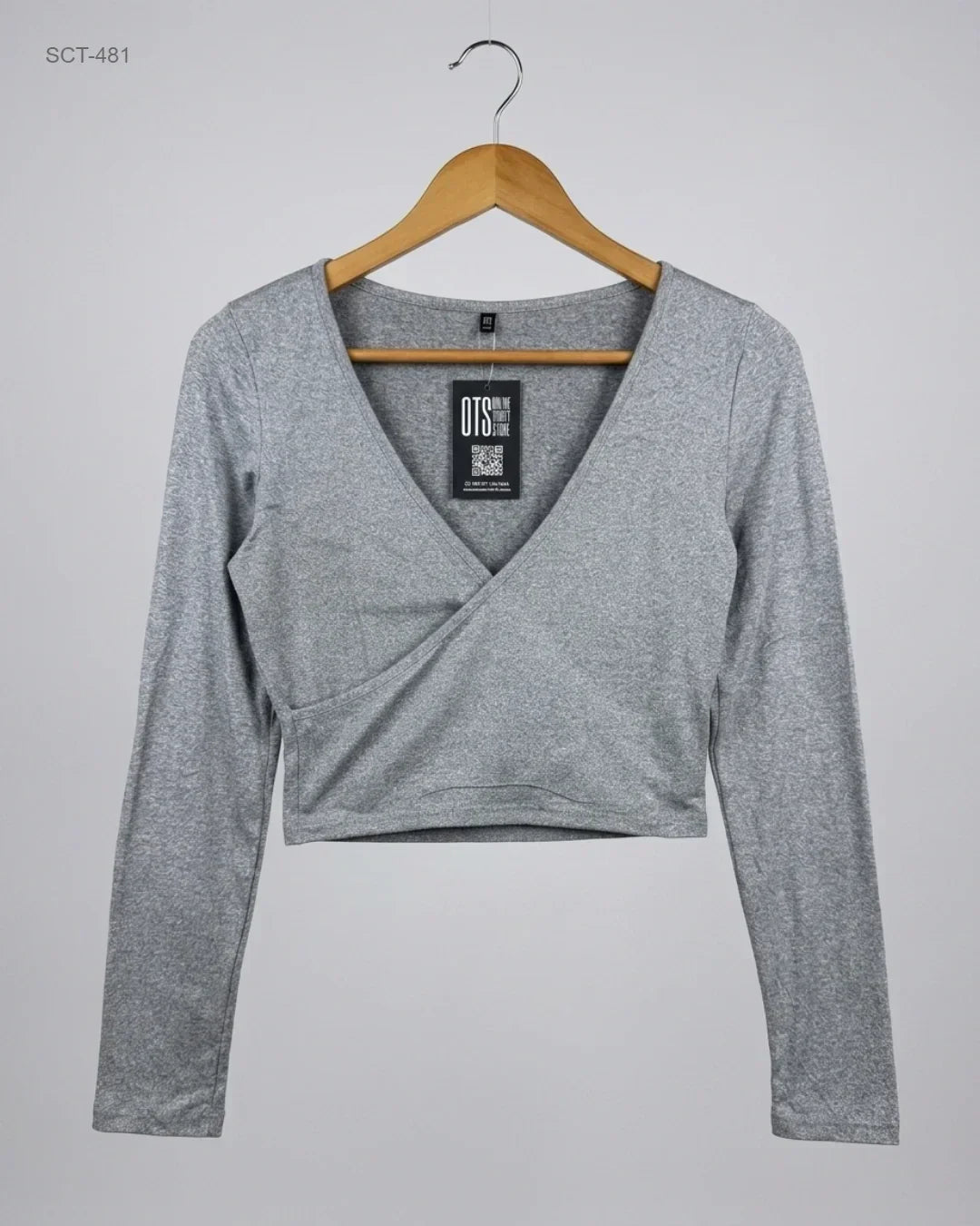 Secondhand Branded Summer Crop Tops by Shein, Gray Polyester fabric, Premium condition, for Womens - Online Thrift Shop Peshawar Pakistan