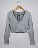 Secondhand Branded Summer Crop Tops by Shein, Gray Polyester fabric, Premium condition, for Womens - Online Thrift Shop Peshawar Pakistan
