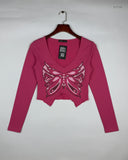 Secondhand Branded Summer Crop Tops by Shein, Pink Cotton fabric, Premium condition, for Womens - Online Thrift Shop Peshawar Pakistan