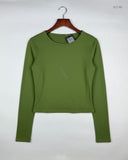 UK Imported secondhand Summer Crop Tops - CUT LABEL brand, Olive Polyester, Premium condition, for Womens - Online Thrift Store Karachi Pakistan