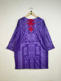 Shop Premium Condition Purple Cotton Summer Kurti by KHAADI for Womens at OTS - Online Thrift Store Pakistan (SK-106)